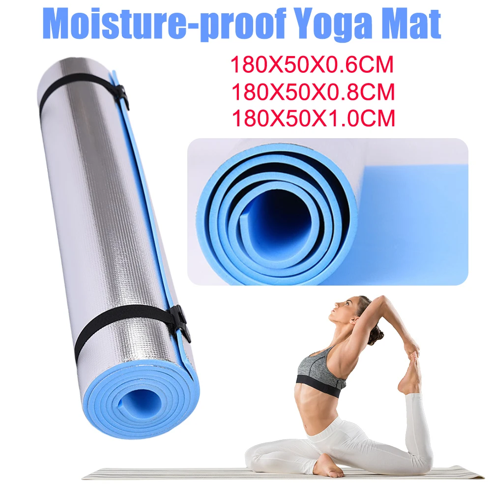 Portable Waterproof Yoga Mat Thickened Aluminum Membrane Exercise Mat Moisture-proof Camping Picnic Mat for Fitness Exercise