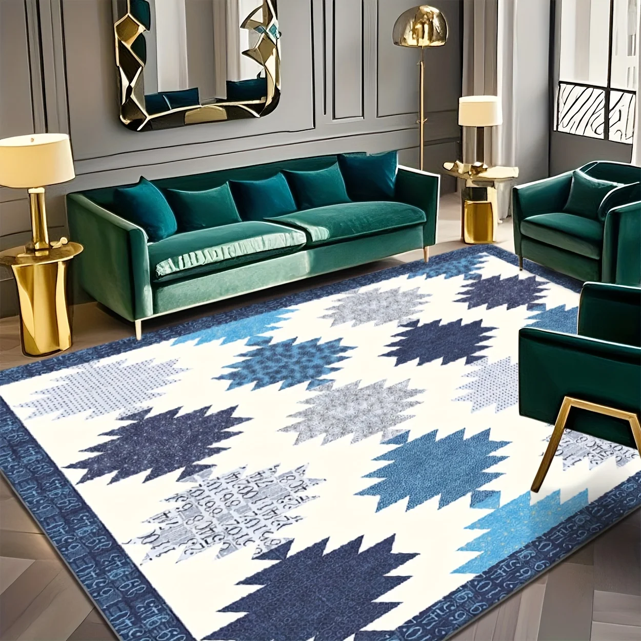 [2D Flat]Retangular Style Area Rug, Comfortable And Beautiful, Versatile Decor Styles, Suitable for Various Settings Such As Living Rooms, Bedrooms, Lobbies, Halls, Festivals, Restaurants, And More. Fashionable Decorative