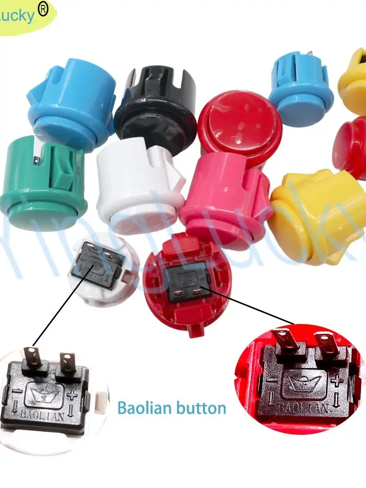12 Stück Arcade-Druckknöpfe, Sanwa Hitachi Controller, Neo Geo, Joystick, DIY-Kit, Mikroschalter-Tasten, 24mm, 30mm Knöpfe – Detail 7