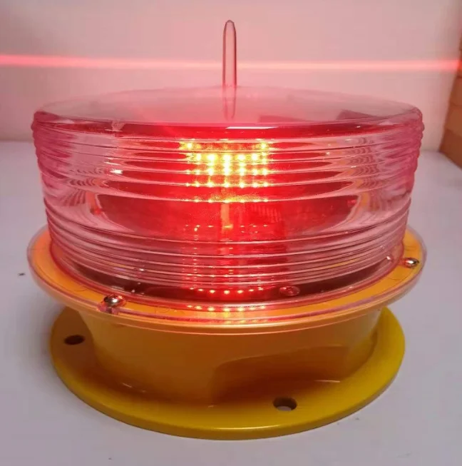 Medium-intensity L864 Aviation Obstruction Light Aircraft Guidance Navigate Solar Warning Light for Tower Skyscraper