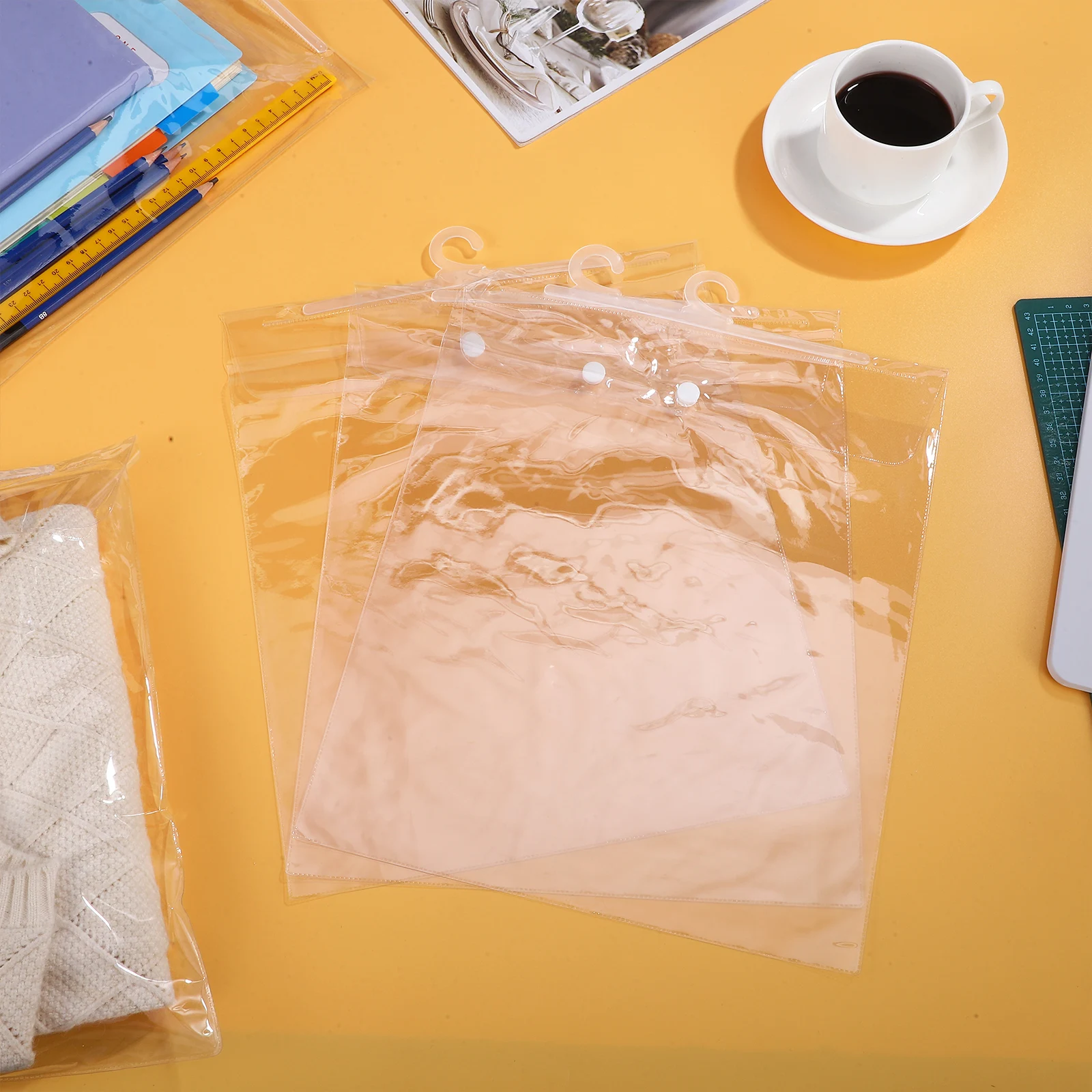 

30 Pcs Hanging Storage Bag Book Pouch School Supply Organizer Transparent Travel Hangers Large Bags Pvc Supplies