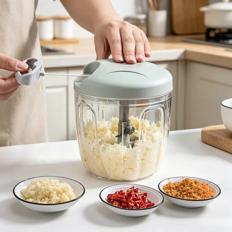 

500/900ML Manual Rotating Food Chopper Meat Mincer Garlic Vegetable Onion Cutter Kitchen Accessories