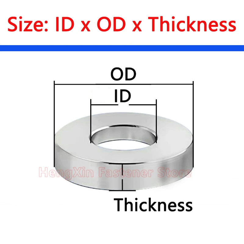M7 M8 M8.5 M9 M10 304 Stainless Steel CNC Precision Turned Flat Washer Extra-thick Enlarged Gasket Thick 2/3/4/5/6/8/10mm