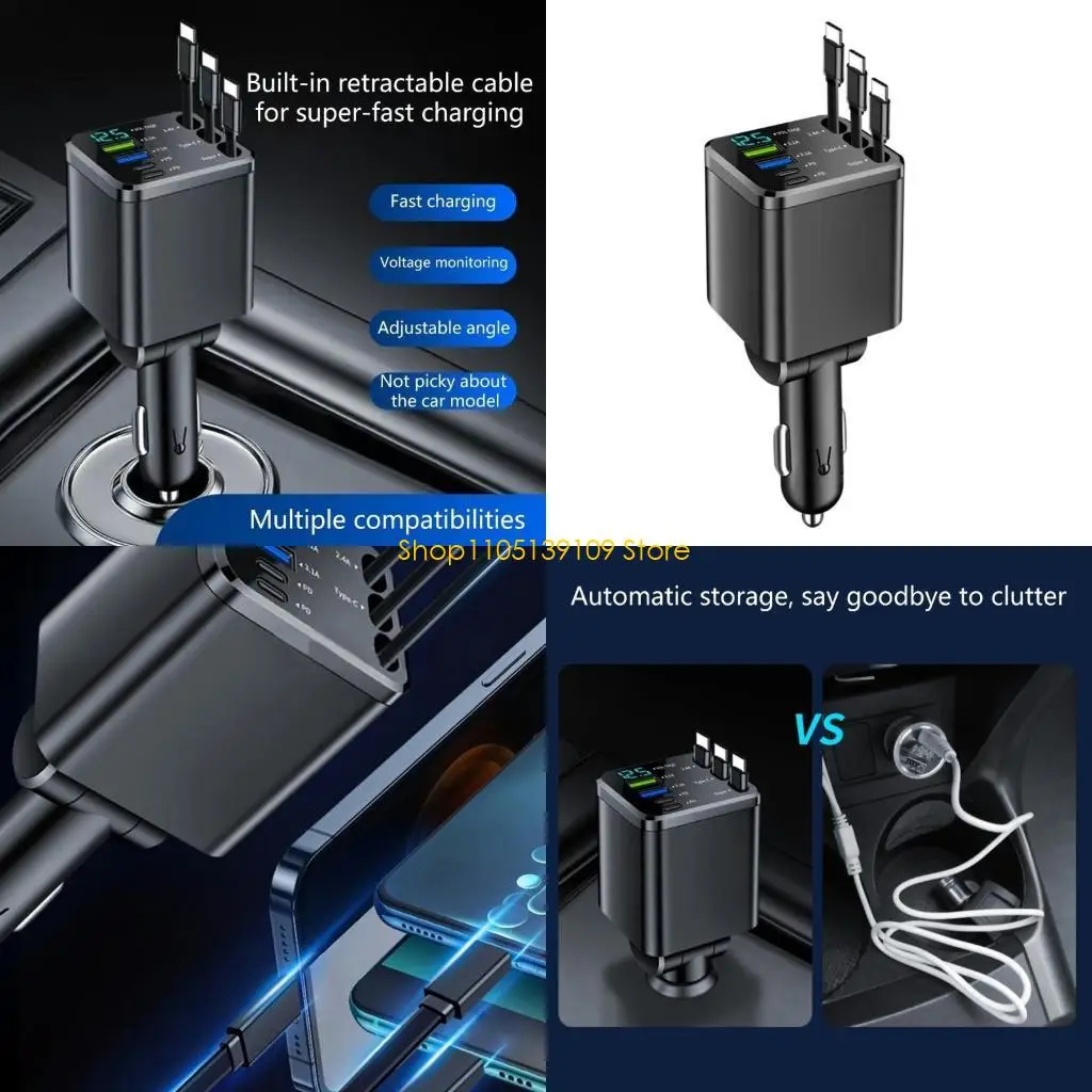 

Гибкий угол заряды транспортных средств выдвижной 70 см шнур быстрого зарядка для телефонов