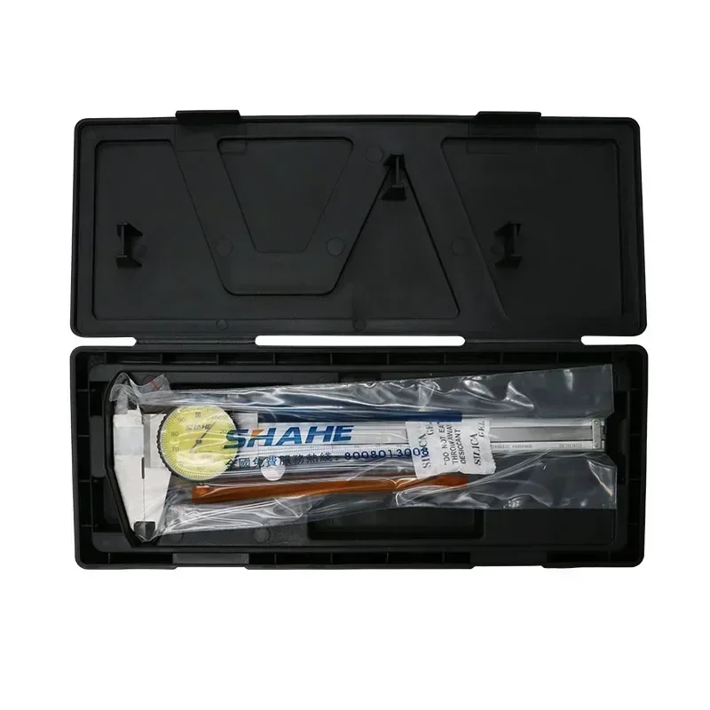 Calibrador de calibre métrico SHAHE, calibrador Vernier de precisión de acero inoxidable doble a prueba de golpes de 0-150mm/0,01mm