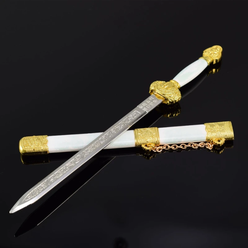 30 ซม./11.81in จีนโบราณสิบที่มีชื่อเสียงดาบ Ming Yongle ดาบ sheath เย็นอาวุธรุ่นประณีตหัตถกรรมเดสก์ท็อปเครื่องประดับ