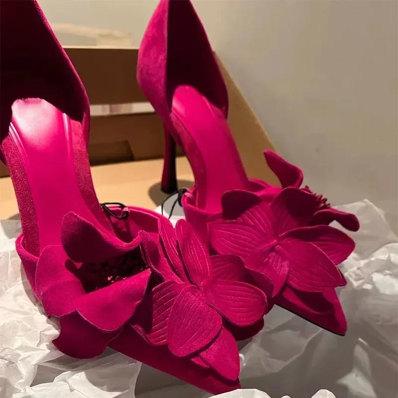 Eleganckie damskie buty na wysokim obcasie Sweet Rose obuwie z zamkniętymi palcami letnie Slingback szpiczasta modna sukienka sandały damskie