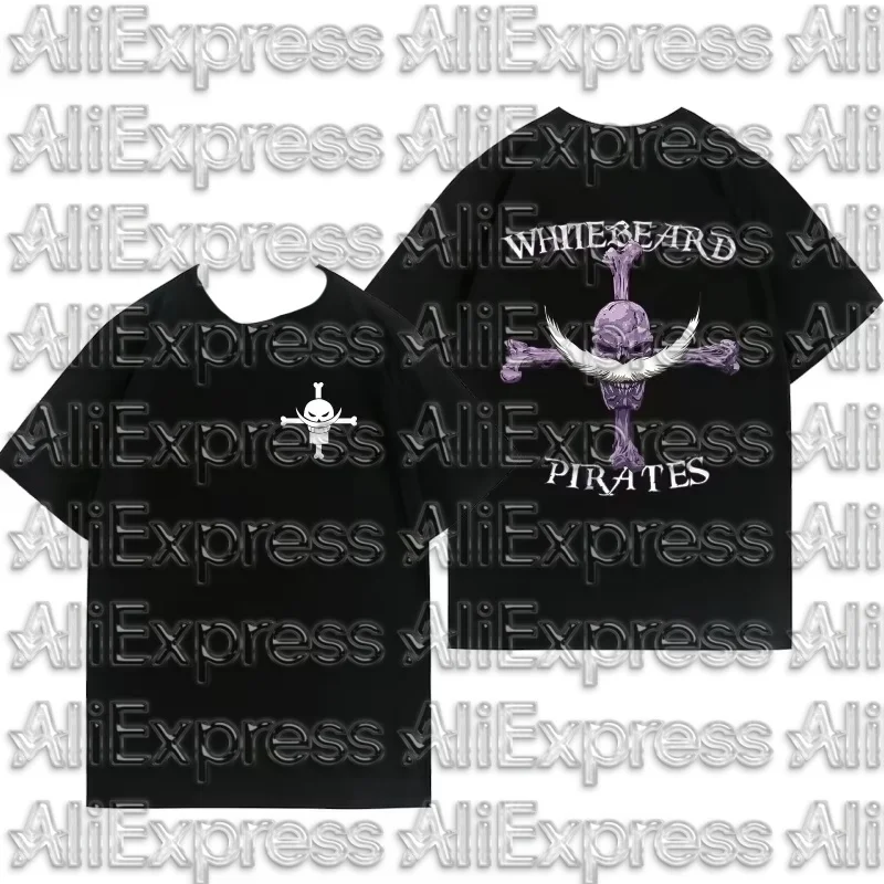 موتو 2025 الصيف الرجال تي شيرت قطعة واحدة اللحية البيضاء قطعة واحدة لوفي Escaton الرسوم المتحركة قمصان قصيرة الأكمام القطن قمم تي شيرت المحملة