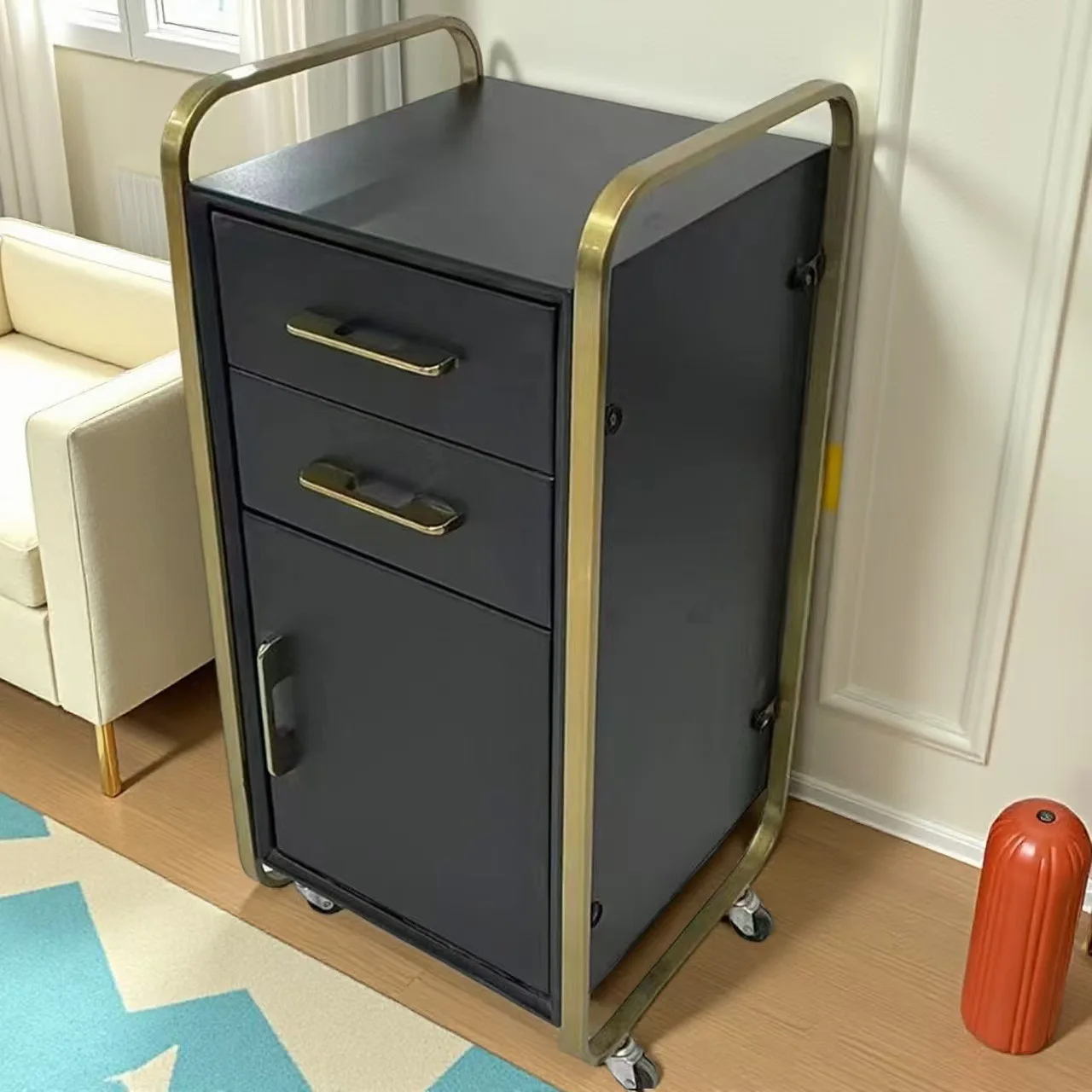 Barber shop tool cart Barber shop rack tool table Beauty salon storage trolley Dyeing and ironing storage cabinet