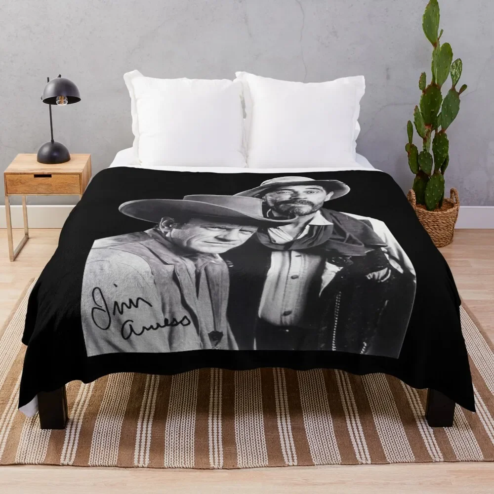 Gunsmoke Series James Arness And Matt Dillon Throw Blanket Luxury Throw cosplay anime Retros Blankets