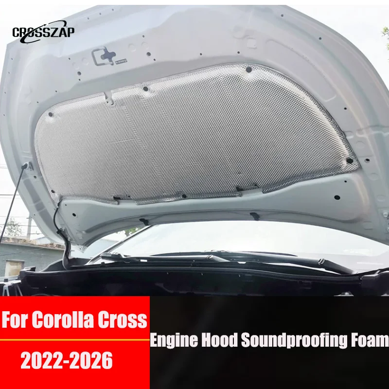 For Toyota Corolla Cross 2022-2026 Heat Sound Insulation Cotton Front Hood Engine Firewall Mat Pad Cover Noise Deadener D