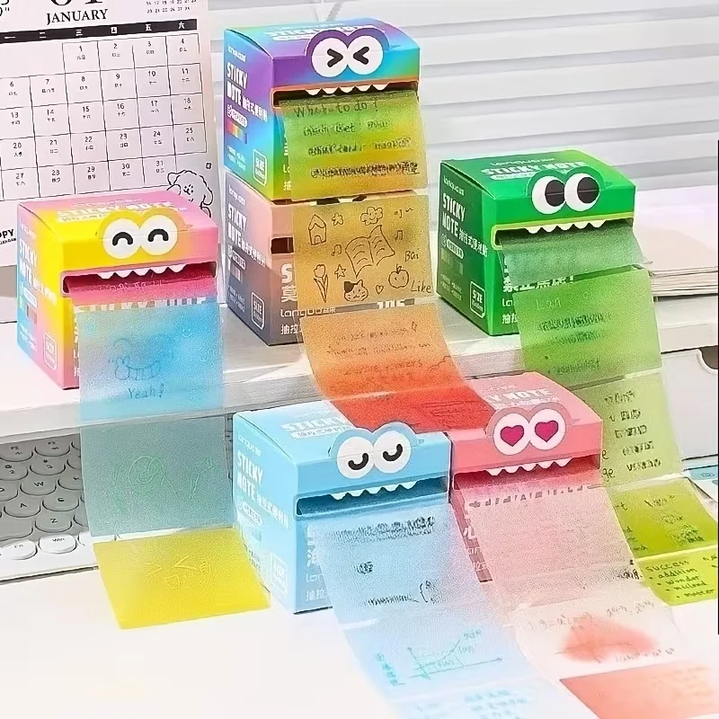 210 Pearl-Textured Self-Adhesive Sticky Notes, a Fun rainbow cartoon Notepad with Tear-Off and Pastable Writing Pages