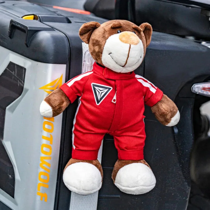 Cute Helmet Bear Plush Toy Motorcycle Scooter Electric Car Decor Accessories Soft Stuffed Doll Perfect Gift for BMW Riders items