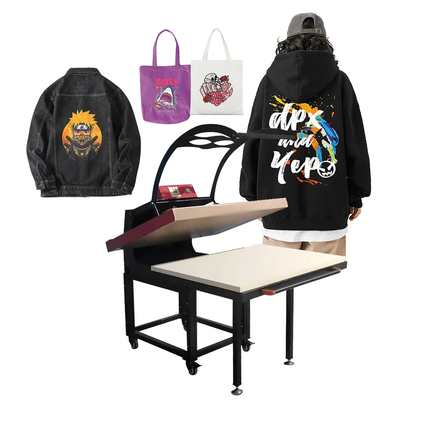 Large Format Manual Heat Press Flatbed Printer 40x60/80x100 Industrial Grade Garment/T-shirt Fabric Printer New Bulk Sales