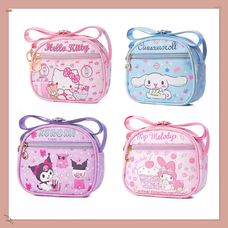 

Sanrio Katie Cat Jade Guigou Melody Kuromi One Shoulder Crossbody Bag Mini Leather Zipper ID Storage Bag The Best Birthday Gift