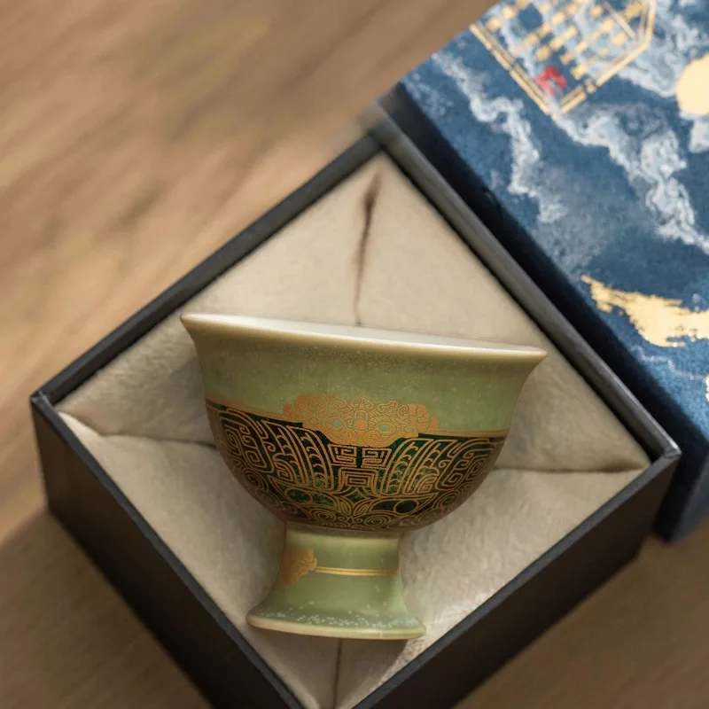 High-footed teacup master cup ceramic single cup Chinese personal tea cup Chinese style high-end