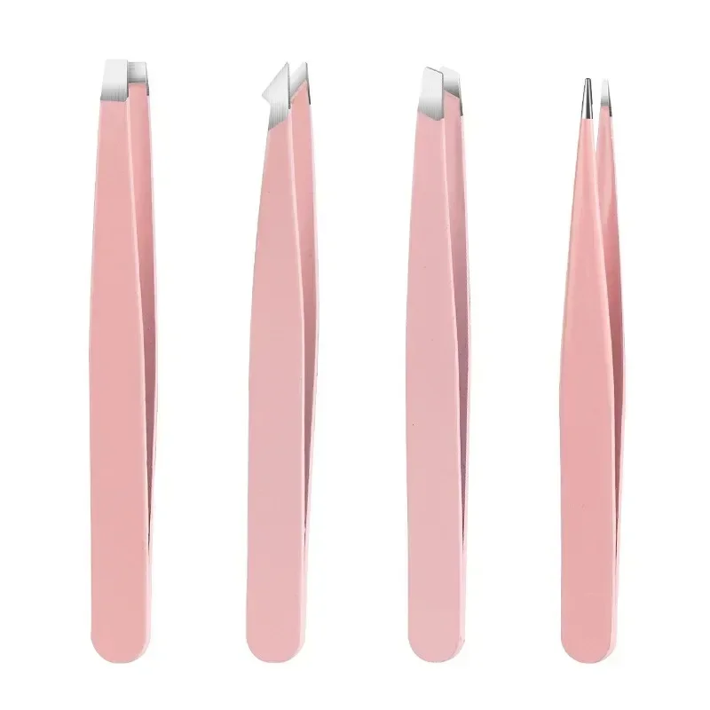 مجموعة ملاقط 1/4 قطعة - ملاقط احترافية من الفولاذ المقاوم للصدأ للحواجب - دقة رائعة لشعر الوجه والشاشية والزنجبيل