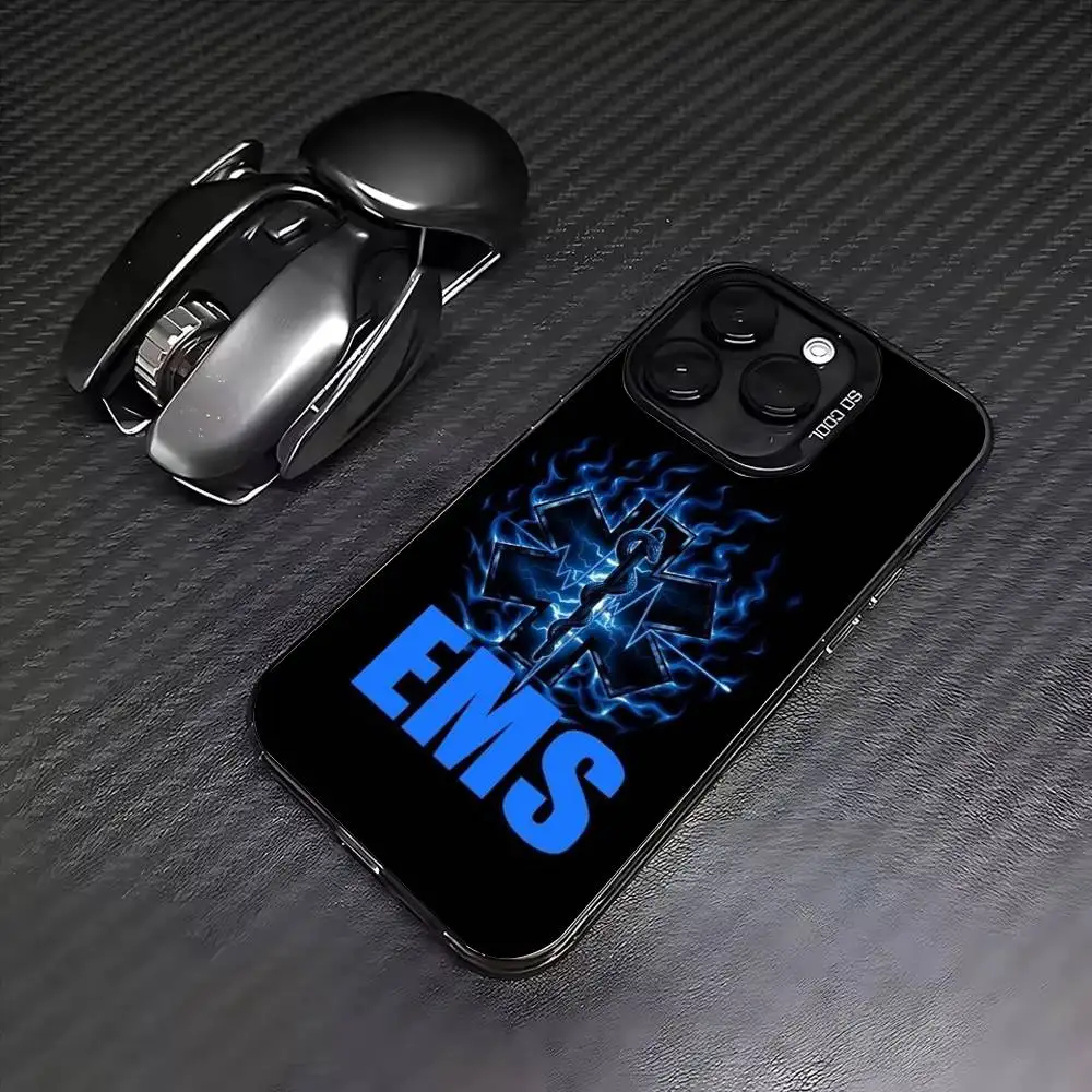 Ambulance EMT EMS Phone Case For iPhone 17,16,15,14,13,12,11,Pro Max,Plus Candy Silver Cover