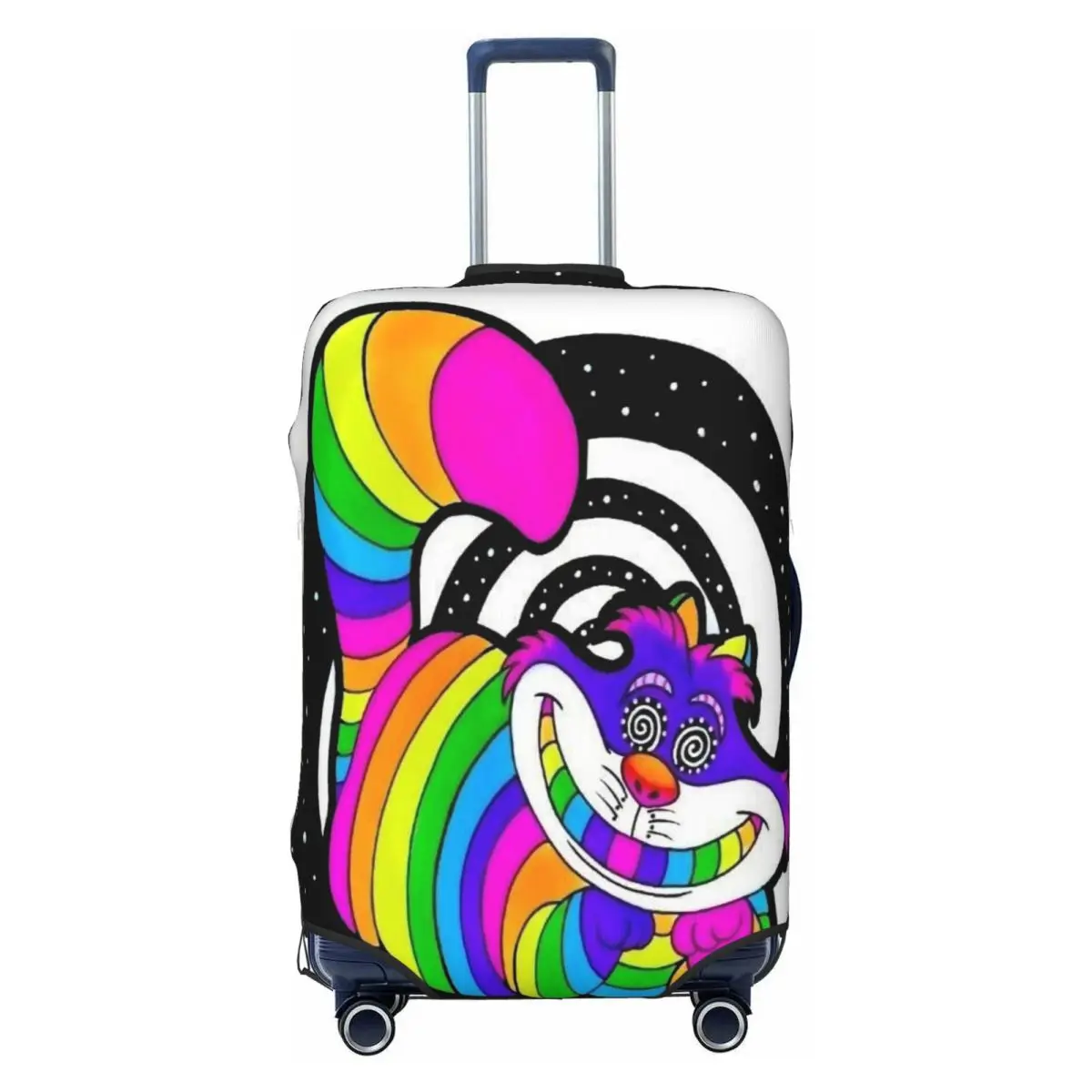

Custom Fashion Cheshire Cat Smile Colorful Luggage Cover Protector Dust Proof Travel Suitcase Covers