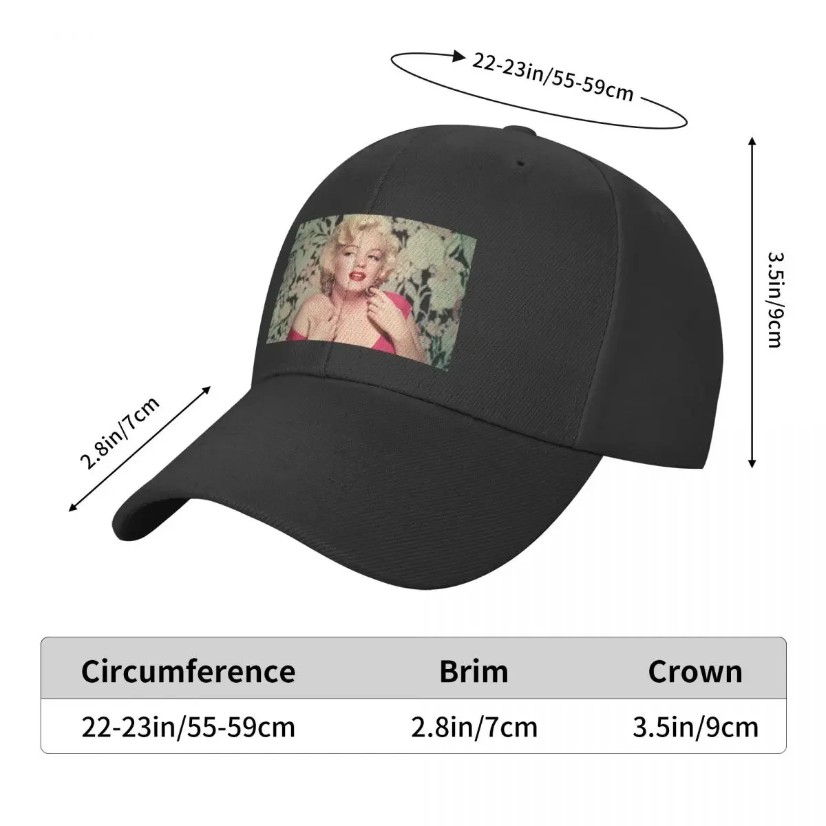 Marilyn Monroe Art Baseball Cap For Men Adjustable Hat Fashion Casual Cap Truck Driver Hat