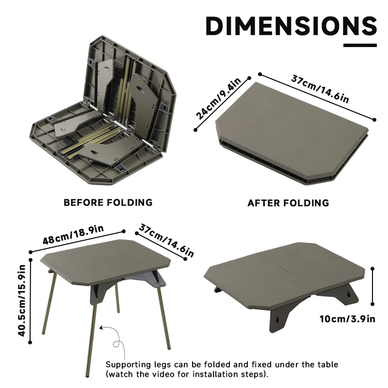 WESTTUNE Outdoor Camping Table Ultralight Dual Purpose Table Portable Adjustable Folding Table for Camping Picnic BBQ Fishing
