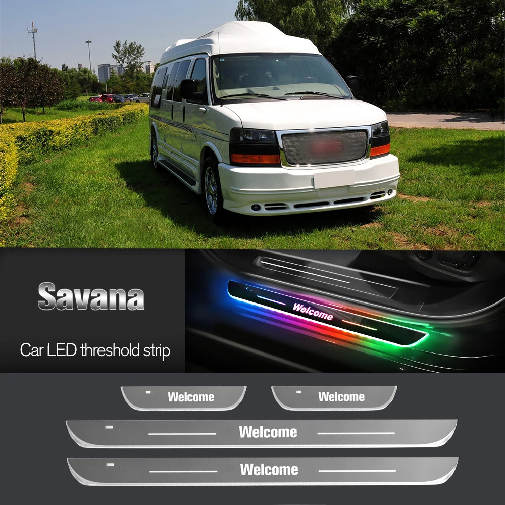 

Car Door Sill Light For GMC Savana 1997-2010 2002 2005 2006 2009 Customized Logo LED Welcome Threshold Pedal Lamp Accessories