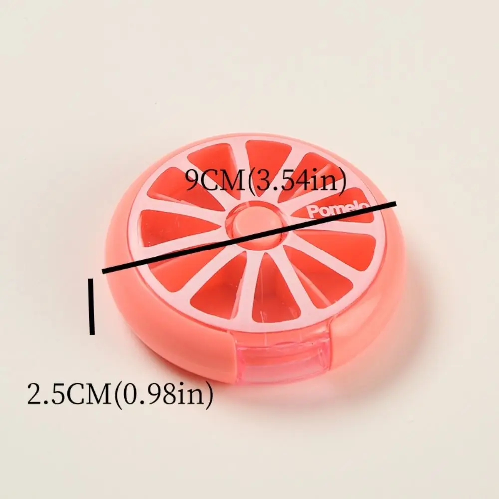 3Pcs Cute ABS Weekly Pill Box Roundness Rotate Vitamin Container Case Transparent 7 Compartments Travel Pill Organizer Travel