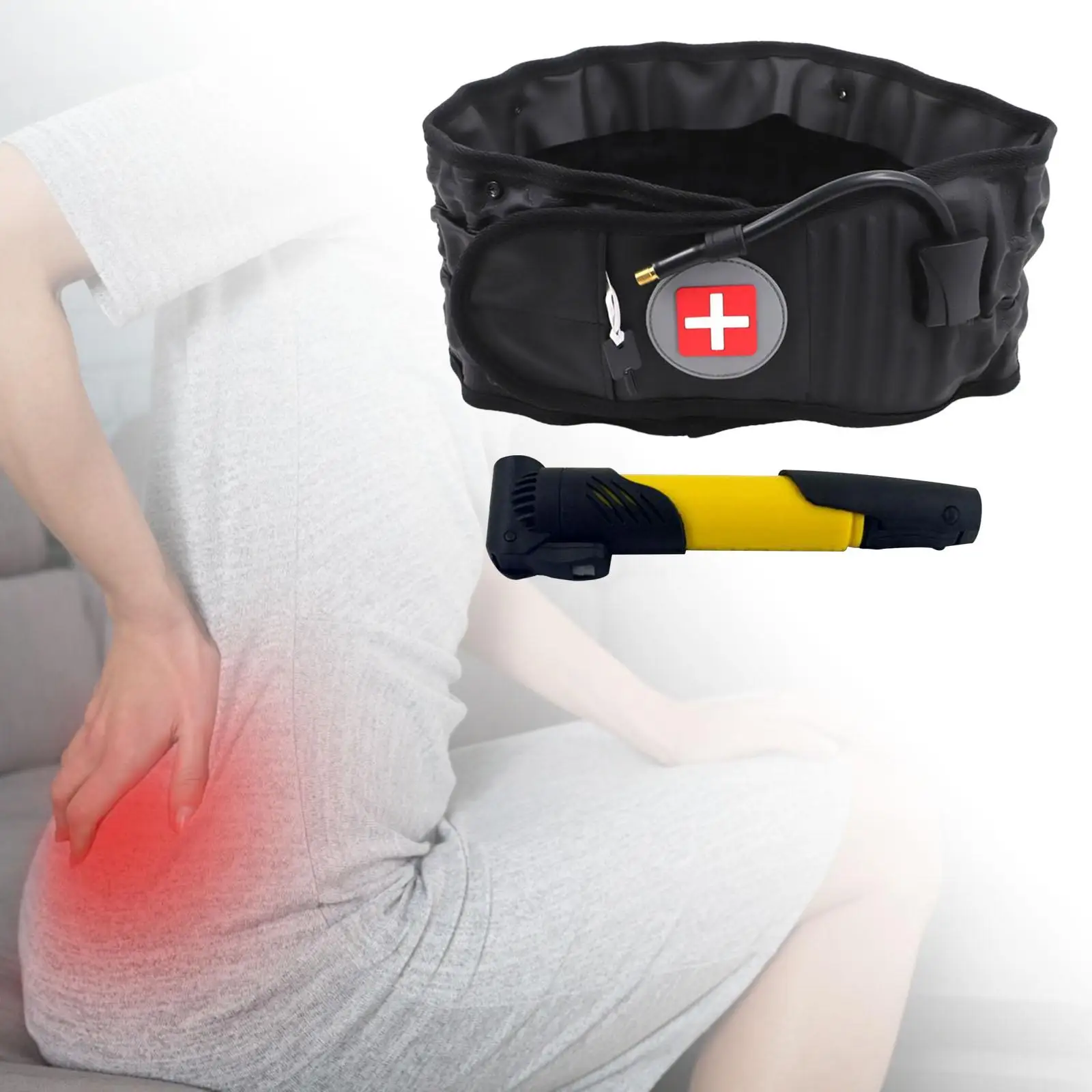 

Decompression Back Belt, Spinal Air for Support and Lower Back , and , Black