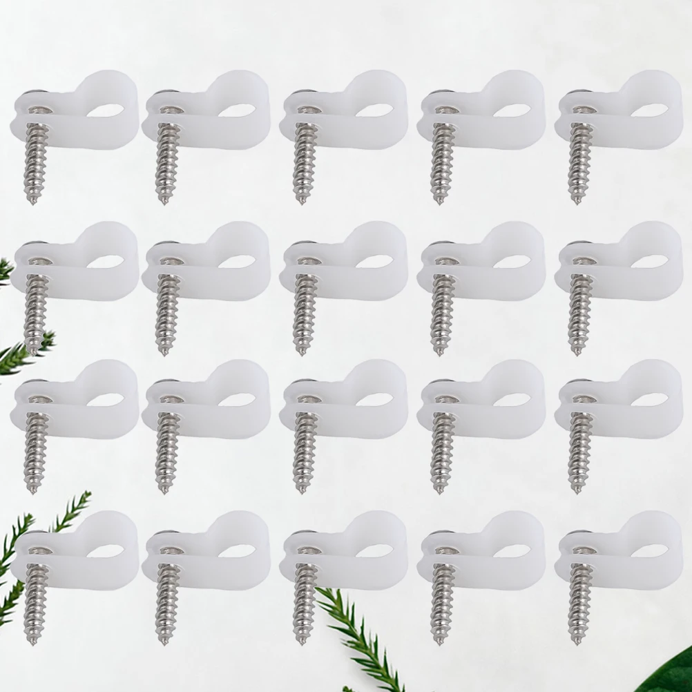 

50pcs Cable Clamp Bundle Wire Clip Thickened R-type Waterproof Self-locking Data Organizer Outdoor Office Supplies