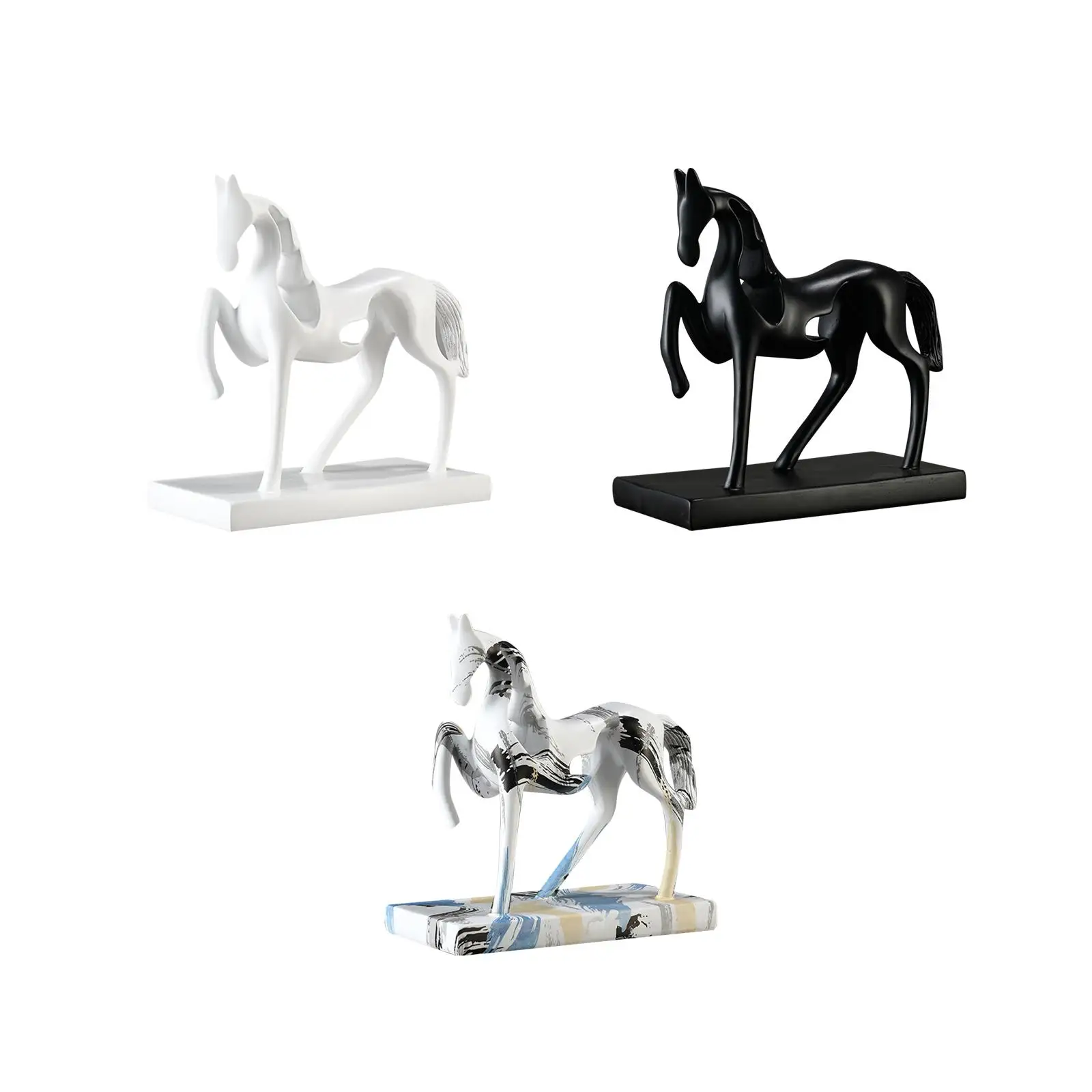 

Horse Figurine Home Desk Decoration Art Ornament Horse Craft Animal Statue for Living Room Desktop Bookshelf Office Decor