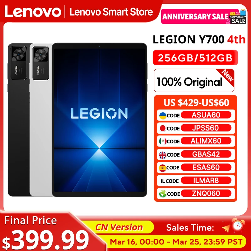 Lenovo Legion Y700 4th Gaming Tablet Original CN Version Snapdragon 8 Elite 8.8-inch 3K 165Hz Display 7600mAh Android 15 Pad PC