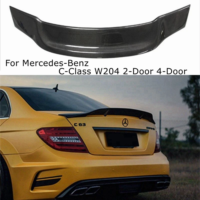 

Для Mercedes-Benz W204 C-Class Coupe C63 C200 C230 C260 C280 C300 2007-2014 R стиль спойлер багажника из углеродного волокна