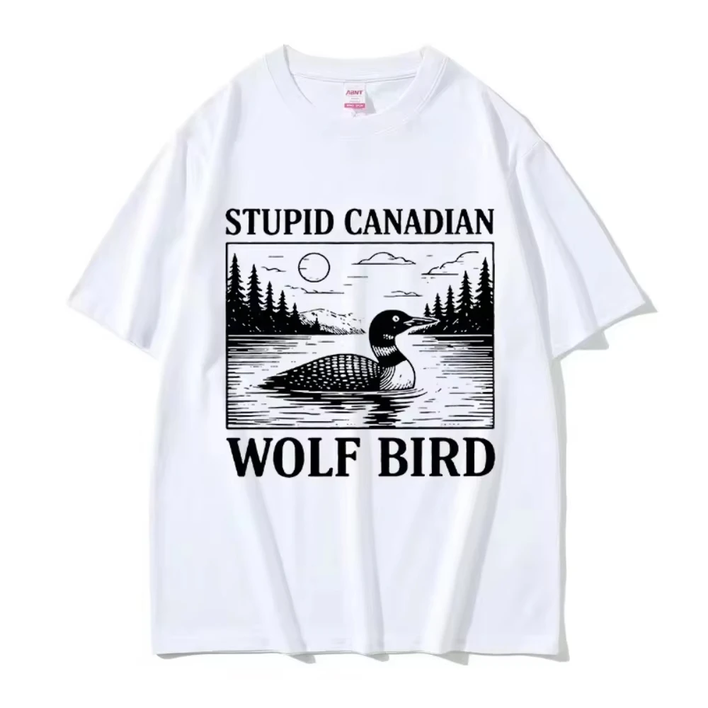 Heated Rivalry Cotton T Shirts Stupid Canadian Wolf Bird Funny Graphic T-Shirt Men Women Casual Fashion Short Sleeve Male Tshirt
