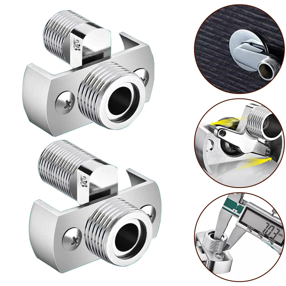 40Degree Adjustable Shower Head Swivel Ball Adapter Connector Joint Fits Fixed Hand Held Rain Shower Heads Extension Component