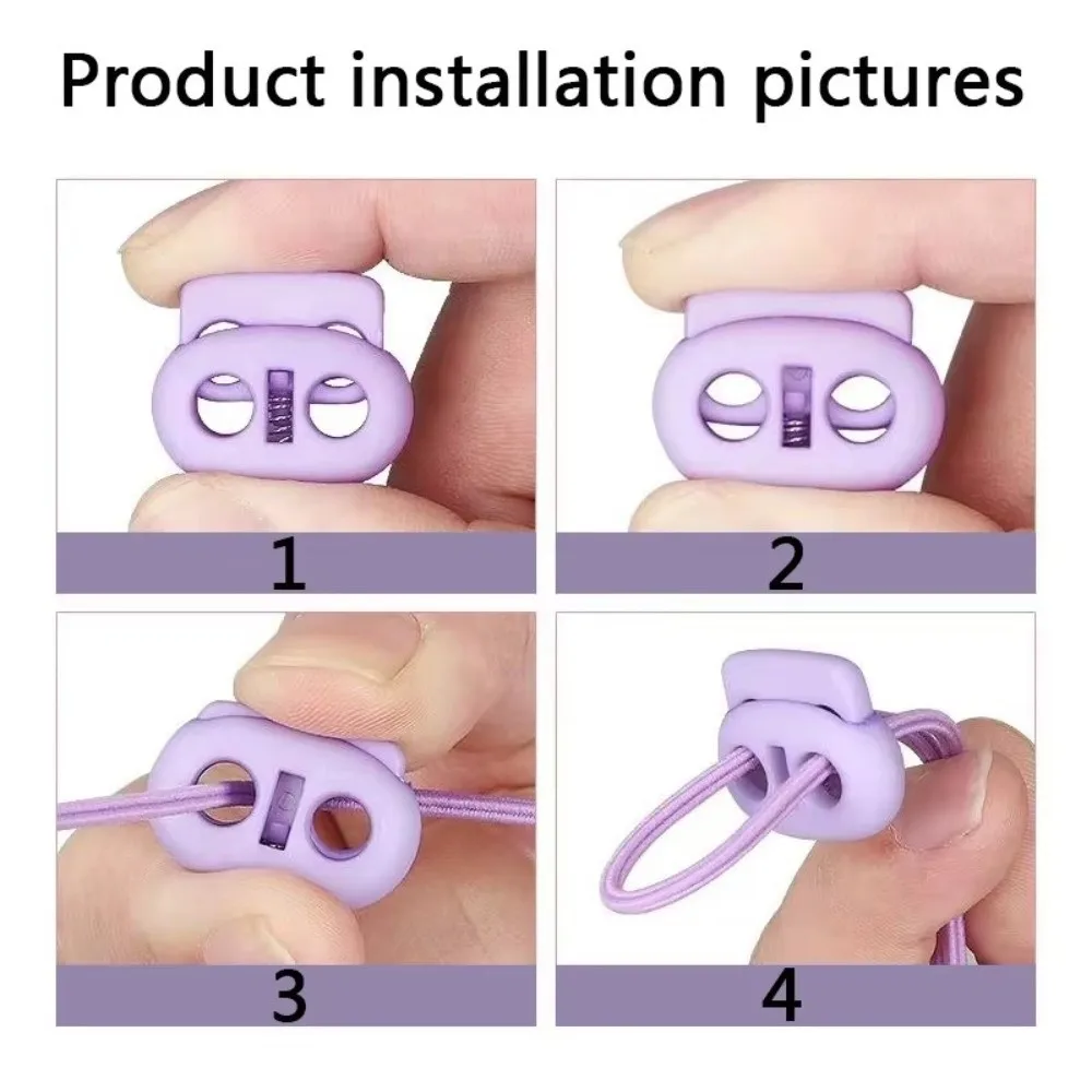 10Pcs Two Hole Cord Lock Spring Mechanism Adjustable Bean Toggle Clip Clip Drawstring Retainer For Sportswear/Shoes/Elastic Band