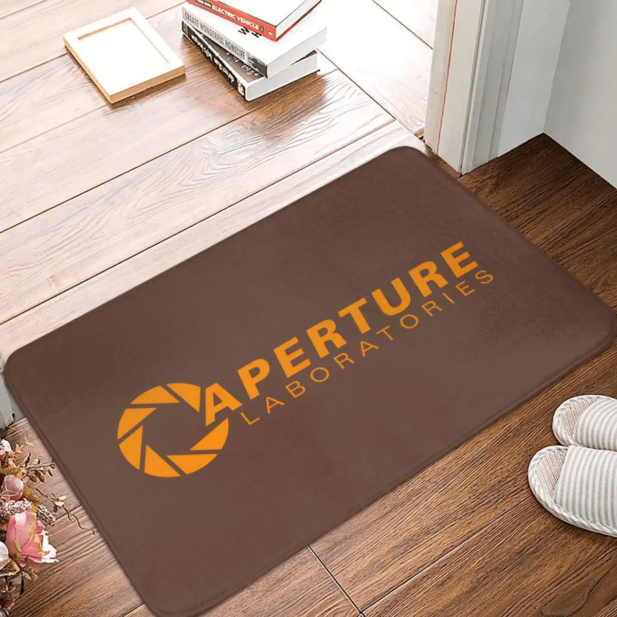 

Accurate Aperture Labs Logo Doormat Kitchen Carpet Outdoor Rug Home Decoration