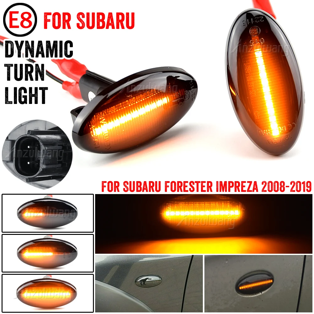 

2 Pcs NEW Dynamic Amber LED Side Marker Turn Signal Sequential Blinker Light For Subaru Forester Impreza 2008-2019
