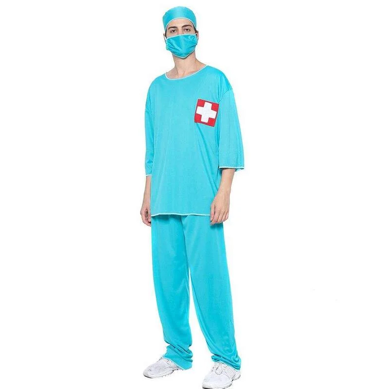 2022 erwachsene Günstige Komfortable Arzt Anzug Halloween Kostüm Herren Cosplay Chirurg Kleidung Karneval Ostern Purim Phantasie Kleid