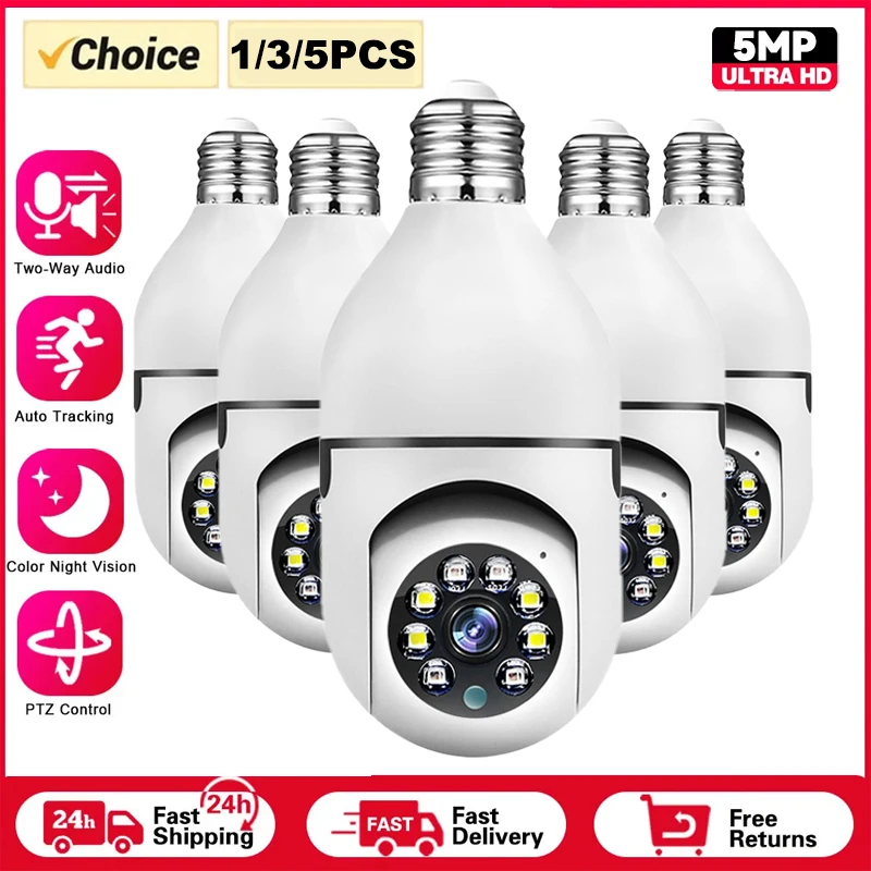 

5MP Wireless Security Surveillance PTZ Camera Wifi IP Outdoor 4X Zoom Cameras AI Human Tracking Two-way Audio HD Night Color Cam
