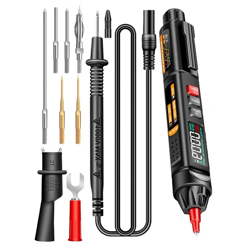 ABNL A3009 Mini Pen Digital Multimeter NCV Tester 6000 Counts Voice Broadcast With Reverse LCD Display& Built-In Flashlight