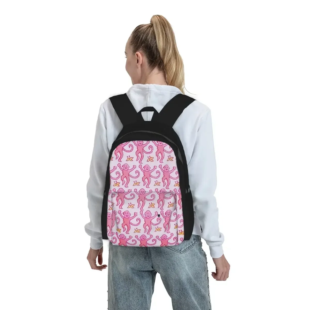 Preppy Roller Monkeys Rabbit Backpack Boys Girls BookBag Kids School Bag Computer Shoulder Bags for Men Women
