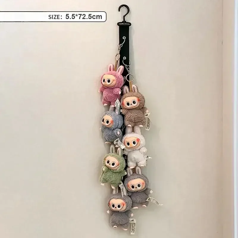 رف عرض دمية لابوبو - رف تخزين مثبت على الحائط للدمى القطيفة، منظم قلادة معلق لطيف، إكسسوارات ديكور المنزل #6
