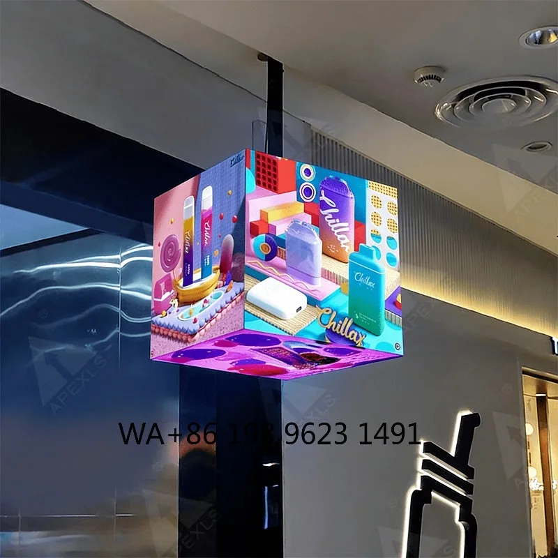3D LED Cube Display IP65 Waterproof Remote Control Advertising Screen Indoor Outdoor For Wedding Building Commercial Decoration