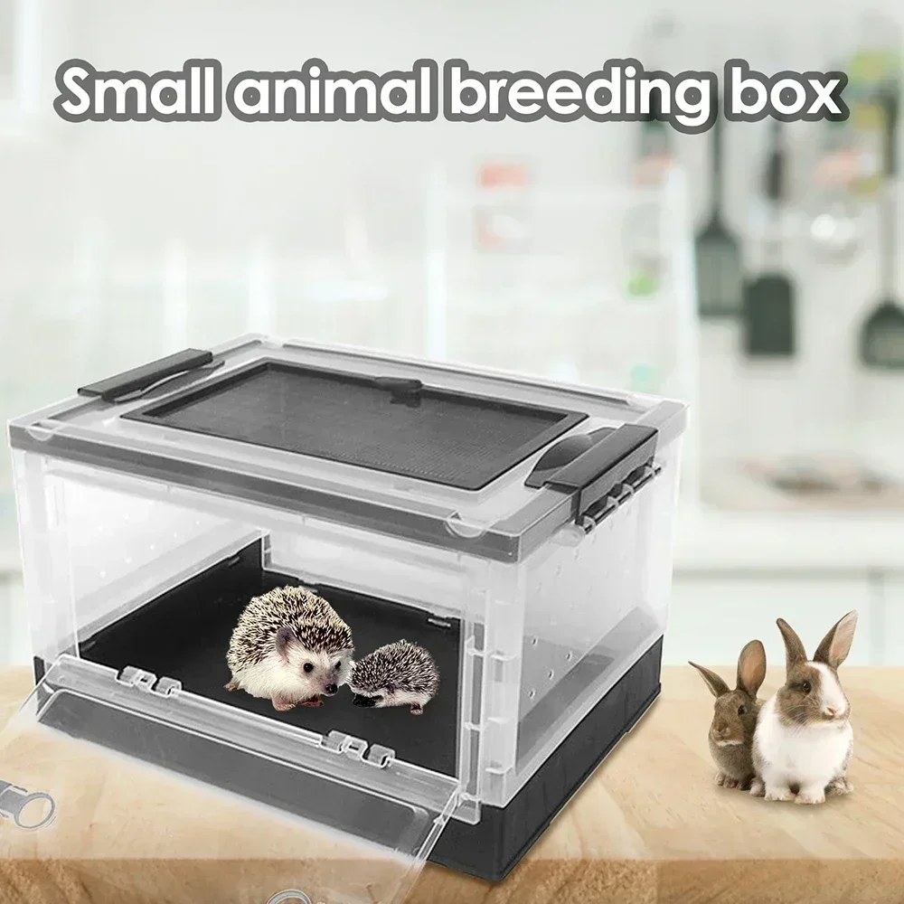 

Transparent Plastic Breeding Box Portable Enclosure Reptile Transport Container Mini Incubator for Small Animals and Amphibians