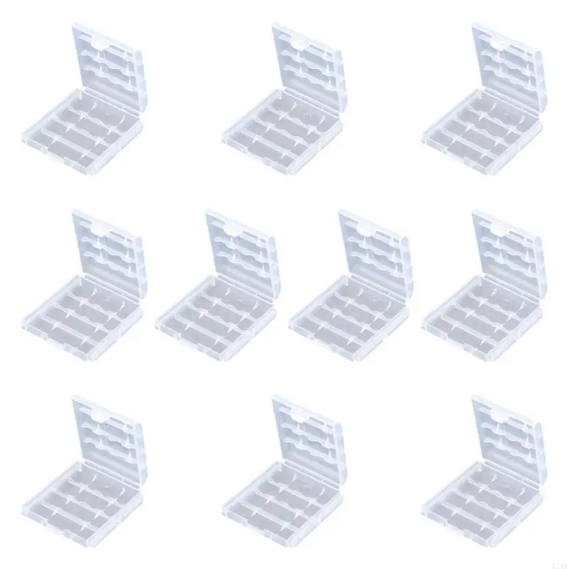 Pack Of 10Pcs Transparent PP Battery Storage Box For 2A 3A Cells Holder Organizers Durability And User Friendly Case K1KF