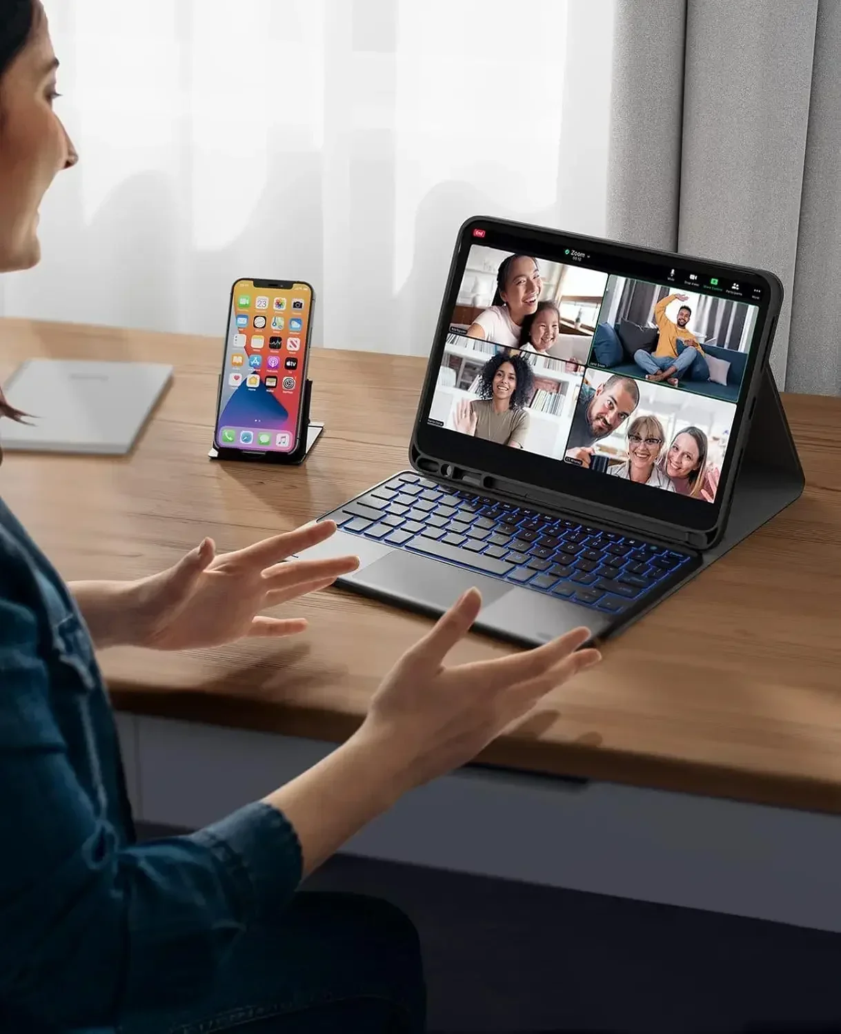 Capa de teclado arredondado para xiaomi pad 7/7 pro 11.2 polegadas tablet destacável sem fio retroiluminado capa de teclado de chave circular