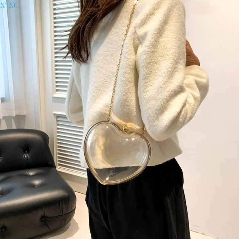 

X7xc модная форма формы сердца со съемной цепной сумкой для плеча вечерняя сумочка