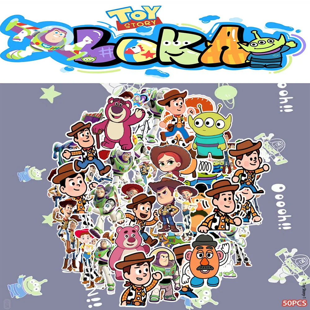 55PCS Q Version Of Cute Cartoon Cowboy Robot Pink Bear Handbook DIY Notebook Water Cup Stickers