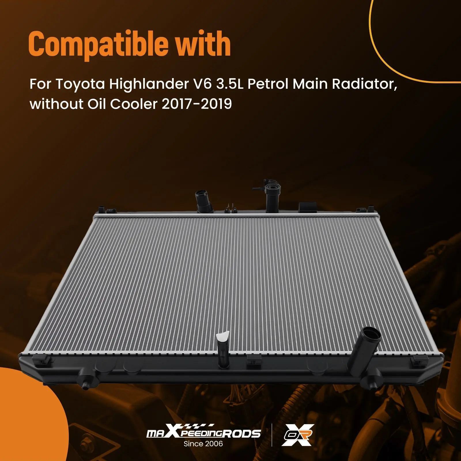 Aluminum Radiator for Toyota Highlander 2017 2018 2019 3.5L TO3010361