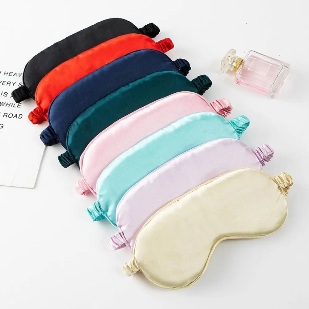 Polyester Sleep Mask Adjustable Strap Double Sided Breathable Eye Mask Multi-Color Sleep Shading Total Blackout Eye Cover